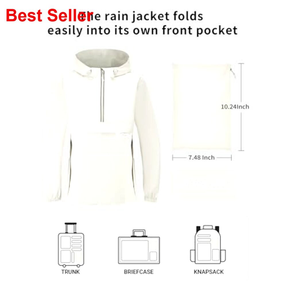 Waterproof Lightweight Packable Pullover Rain Jac… - image 6
